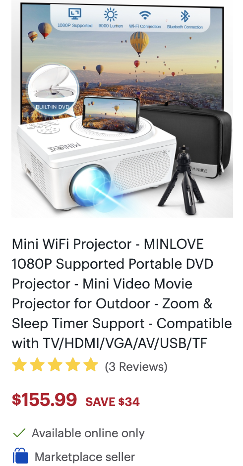 Black Friday | Best Buy | Mini WiFi Projector