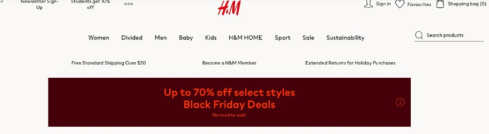 Black Friday | H&M | 高達3折